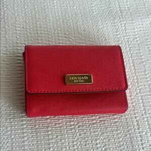 Kate Spade Petty Laurel Way Saffiano Leather Key Chain Wallet Hotchili Red